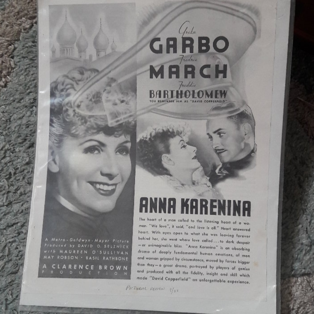 Vintage Magazine movie ad ANNA KARENINA
